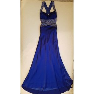 Dave & Johnny by Laura Ryner Satin Sequined Gown